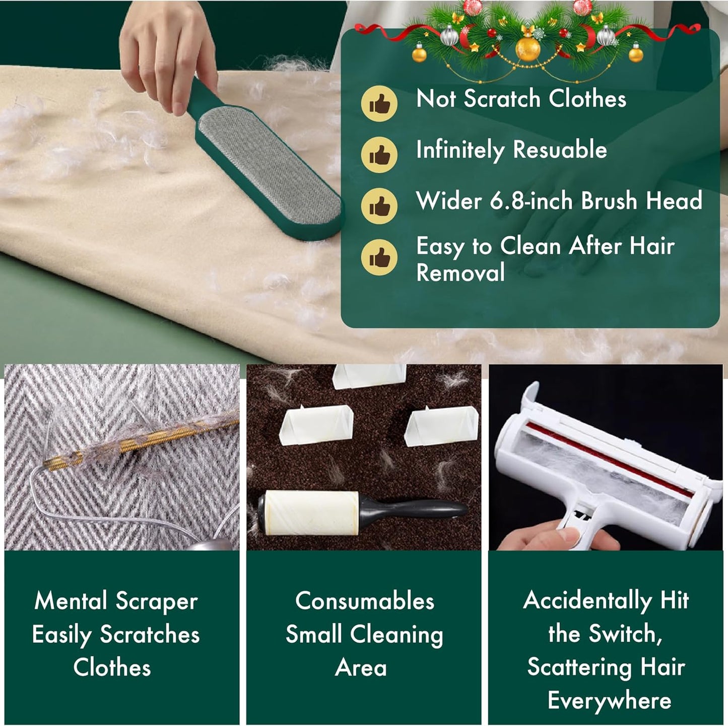 Pet Hair Remover for Clothes -Dog & Cat Hair Remover for Clothes-Better than Lint Rollers for Pet Hair, Lint Remover Brush, Lint from Clothing, Couch, Furniture, Bedding,Car