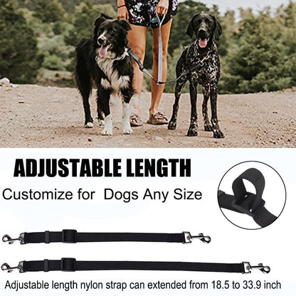 Double Dog Leash,Adjustable Dual Dog Leash,No Tangle Two Dog Leash,Multiple Dog Leash for 2 Dogs,Double Leash for Dogs,Leash Splitter for Large and Small Dogs,2 Dog Leash,Double Clip Dog Leash Coupler