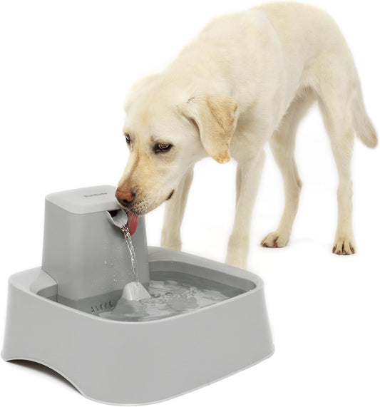 Revolutionize Your Pet's Hydration with the Drinkwell 2 Gallon Pet Fountain – Perfect for Cats and Dogs, Adjustable Flow Control, Easy to Clean, Grey