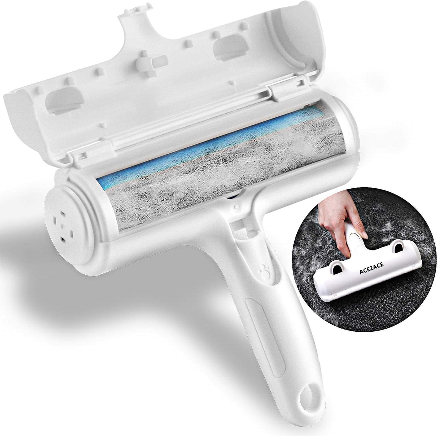 Pet Hair Removal Tool, Reusable Lint Roller for Pet Hair, Self Clean Cat Hair Remover with Dust Bin, Dog Hair Remover for Couch, Furniture, Carpet, Sofa and Bedding