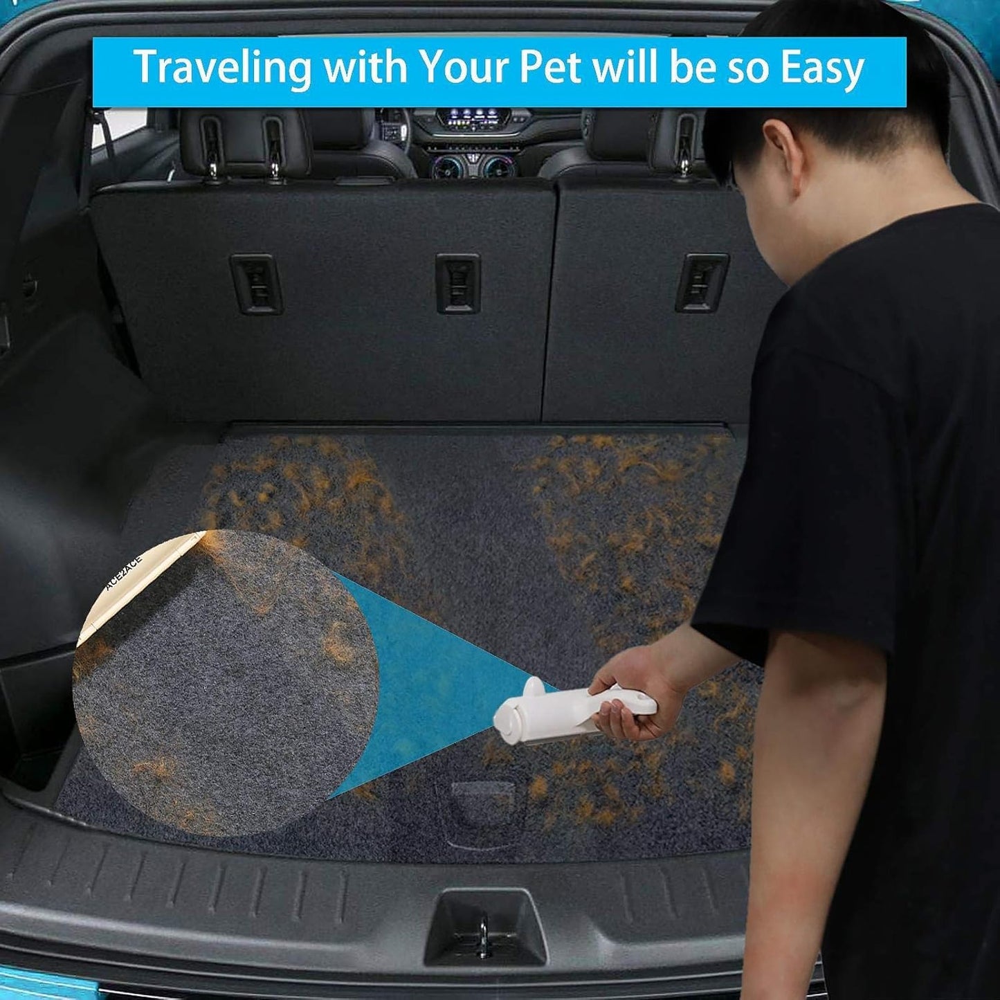 Pet Hair Removal Tool, Reusable Lint Roller for Pet Hair, Self Clean Cat Hair Remover with Dust Bin, Dog Hair Remover for Couch, Furniture, Carpet, Sofa and Bedding