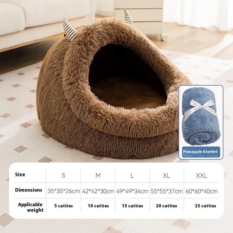 Autumn and Winter Dog Plush Warm Thickened Pet Bed