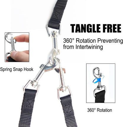Double Dog Leash,Adjustable Dual Dog Leash,No Tangle Two Dog Leash,Multiple Dog Leash for 2 Dogs,Double Leash for Dogs,Leash Splitter for Large and Small Dogs,2 Dog Leash,Double Clip Dog Leash Coupler